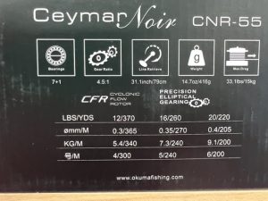 Okuma Ceymar Noir Specs